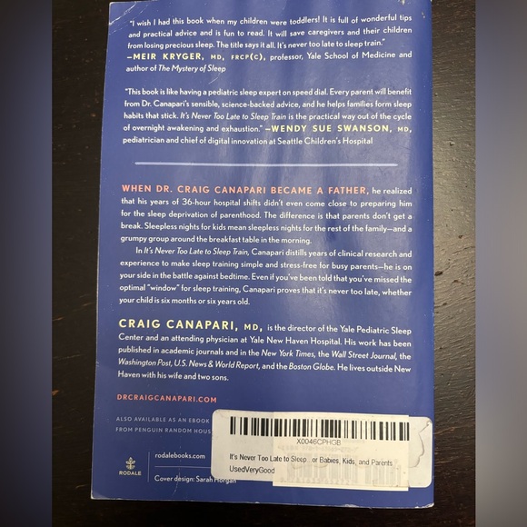 It’s never too late to sleep train book by Craig Canapari - Picture 2 of 2
